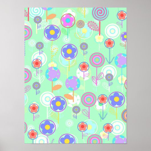 Poster Fleurs de supercalque (Devant)