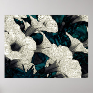 Poster Fleurs de Tapisserie : Le noir, le blanc et le Tur