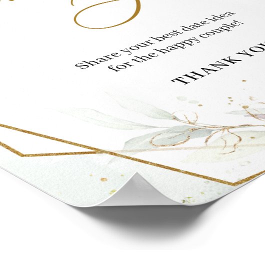 Poster Fleurs de teint bohème verdure or Pot de date ense (Coin)