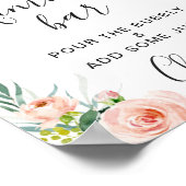 Poster Fleurs de teinte rose Fleurs de mimosa Bar Signe d (Coin)