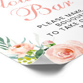 Poster Fleurs de teinte rose verdure panneau de bar flora (Coin)