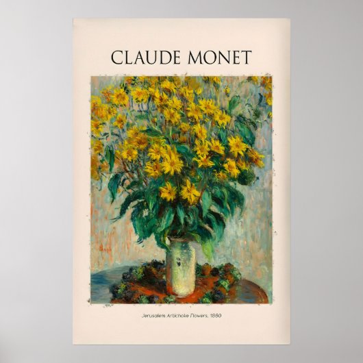 Poster Fleurs de topinambour de Monet Nature morte (Devant)