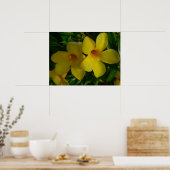 Poster Fleurs de trompette dorées II Tropical (Cuisine)
