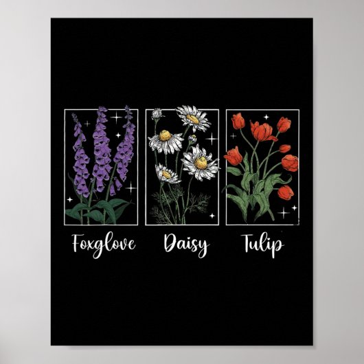 Poster Fleurs de Trump Fleur de Digitale Daisy Tulipe Sub (Devant)