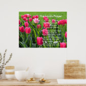 Poster Fleurs de tulipe rose printanière, Prière du Seign (Cuisine)