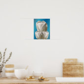 Poster Fleurs de tulipes blanches (Cuisine)