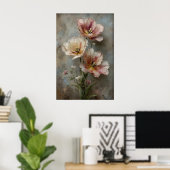 Poster Fleurs de tulipes imprimables, Art mural, Fleurs a (Bureau à domicile)
