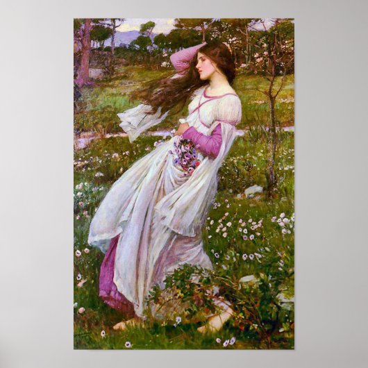 Poster Fleurs de vent par John William Waterhouse (Devant)