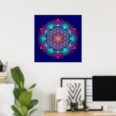 Poster FLEURS DE VIE / Blume des Lebens - Mandala IV (Bureau à domicile)