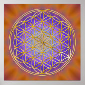 Poster FLEURS DE VIE - or (Devant)