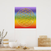 Poster FLEURS DE VIE - or (Cuisine)