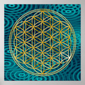 Poster FLEURS DE VIE - or (Devant)