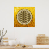 Poster FLEURS DE VIE - Symbole de géométrie sacrée Art 2 (Cuisine)