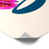 Poster Fleurs de Zinnia Monogramme Initial B  (Coin)