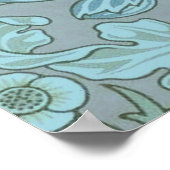 Poster Fleurs décoratives bleu pastel (Coin)