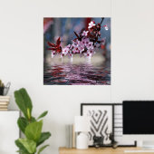 Poster Fleurs décoratives de cerisiers (Bureau à domicile)