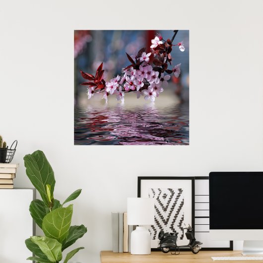 Poster Fleurs décoratives de cerisiers (Bureau à domicile)
