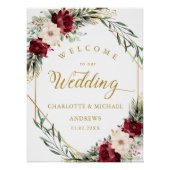 Poster Fleurs d'élégance rustique, Géométrique Or, Mariag (Devant)