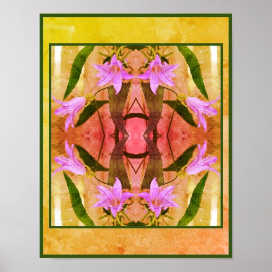Poster Fleurs délicates de lys violet Art en détresse (Devant)