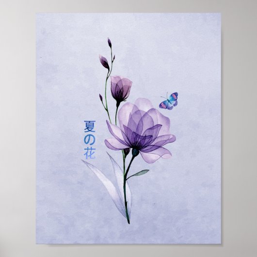 Poster Fleurs d'été, Art Japonais (Devant)