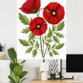 Poster Fleurs d'été joyeuses floraison de pavot (Bureau à domicile)
