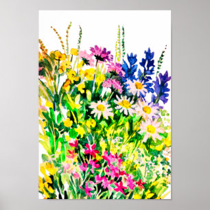 Poster Fleurs d'été sauvages dans le champ