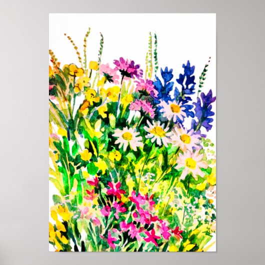 Poster Fleurs d'été sauvages dans le champ (Devant)