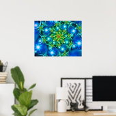 Poster Fleurs d'étoile bleue (Bureau à domicile)