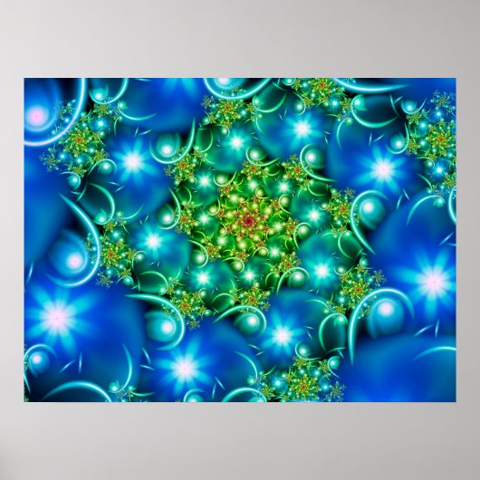 Poster Fleurs d'étoile bleue (Devant)