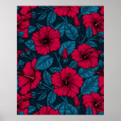 Poster Fleurs d'hibiscus rouges (Devant)