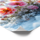 Poster Fleurs d'hiver dans la neige – Sérénité florale do (Coin)
