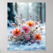 Poster Fleurs d'hiver dans la neige – Sérénité florale do (Devant)