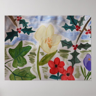 Poster Fleurs d'hiver & Holly