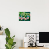 Poster Fleurs d'hortensia à capuchon de dentelle rose - A (Bureau à domicile)
