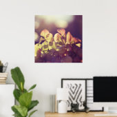 Poster Fleurs d'Hydrangea dans Sunlight Purple Bokeh (Bureau à domicile)