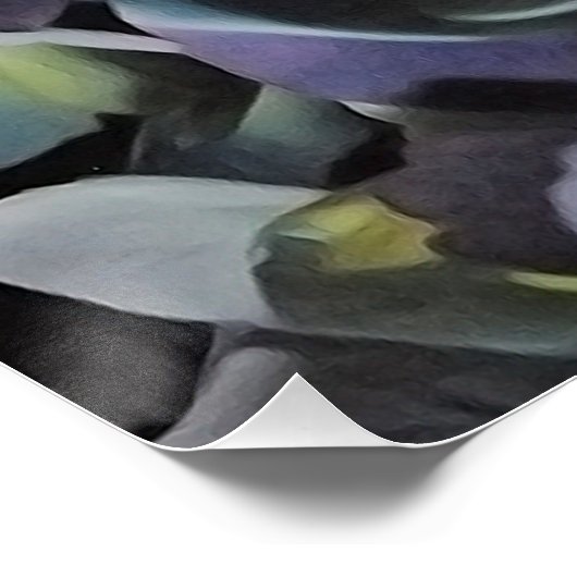 Poster Fleurs d'hydrangée bleu et violet (Coin)