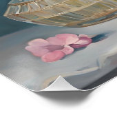 Poster Fleurs d'Hydrangée rose et bouteilles de parfum Vi (Coin)