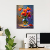 Poster Fleurs d'impressionniste Coquelicots dans un vase (Bureau à domicile)