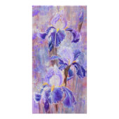 Poster Fleurs d'Iris Bleu Violet - Peinture originale (Devant)