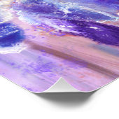 Poster Fleurs d'Iris Bleu Violet - Peinture originale (Coin)