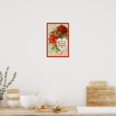Poster Fleurs d'œillet, Message de la Saint-Valentin Vint (Cuisine)
