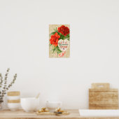 Poster Fleurs d'œillet, Message de la Saint-Valentin Vint (Cuisine)