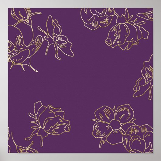 Poster Fleurs d'or Art nouveau (Devant)