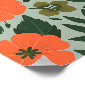 Poster Fleurs d'orange et feuilles vertes (Coin)