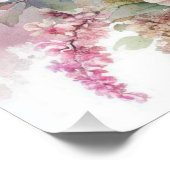 Poster Fleurs d'orchidées tropicales aquarelle pastel (Coin)