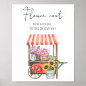 Poster Fleurs douche de mariée - Chariot de fleurs (Devant)