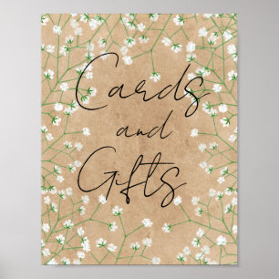 Poster Fleurs du souffle du bébé Élégant Mariage rustique