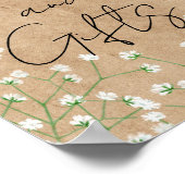 Poster Fleurs du souffle du bébé Élégant Mariage rustique (Coin)