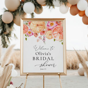 Poster Fleurs éclatantes et agrumes : Bienvenue à la baby