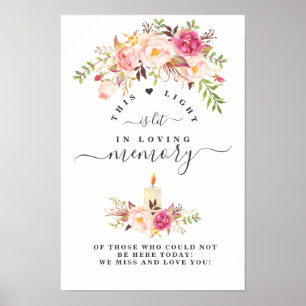 Poster Fleurs Élégantes de Teint Rose en Signe de Souveni